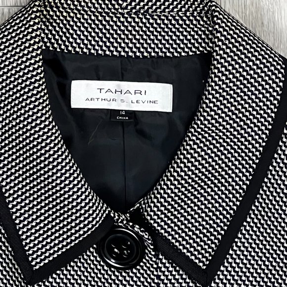 Tahari Arthur S Levine Vintage Black/White Size 14 Blazer - Picture 7 of 7